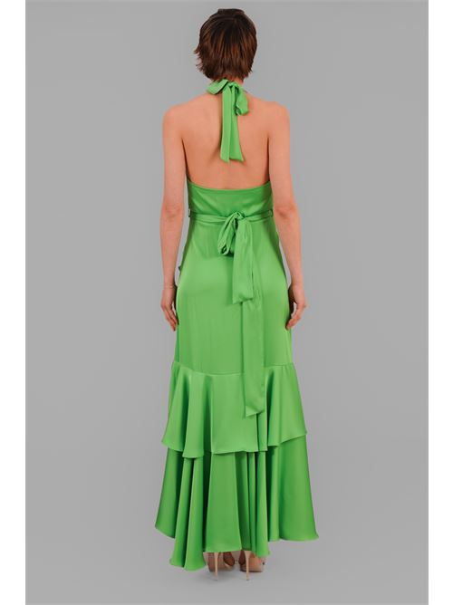 Abito incrocio in raso twins fantasy | T4528GREEN